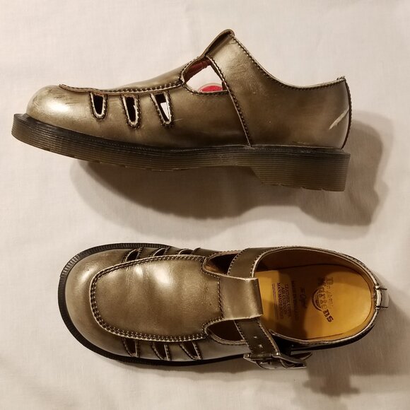 Vtg Doc Dr. Martens Mary Jane UK 5 | US 7 Pewter Silver Made England Goth Punk - Picture 4 of 15